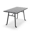 Table Seriff, Lasure acajou noir, support noir