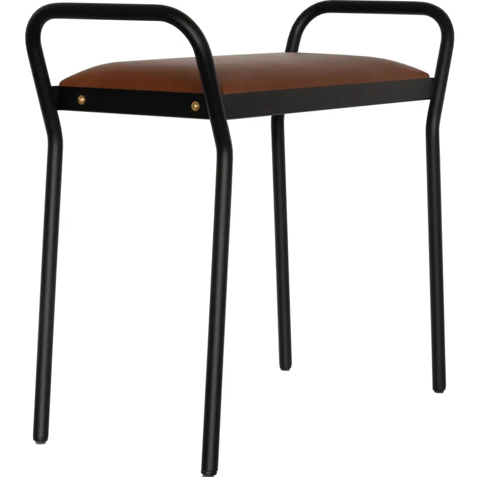 Tabouret Anyone, noir-cognac vintage