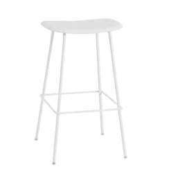 Tabouret de bar 75 cm Fiber Tube, blanc