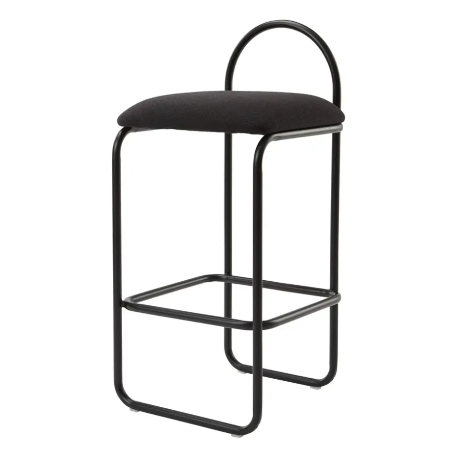 Tabouret de bar Angui bouclé, Anthracite