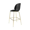 Tabouret de bar Beetle haut, black, structure en laiton