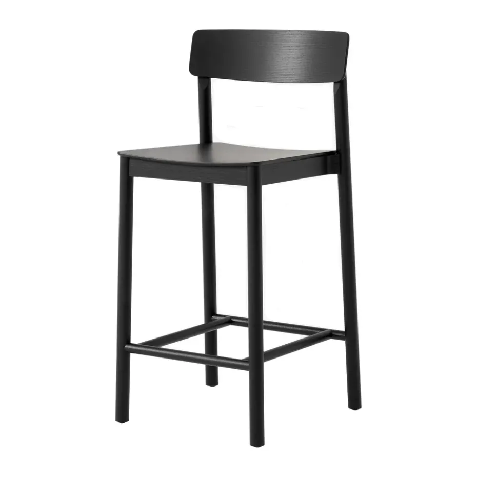 Tabouret de bar Betty TK13 Counter Chair 65 cm, Frêne laqué noir