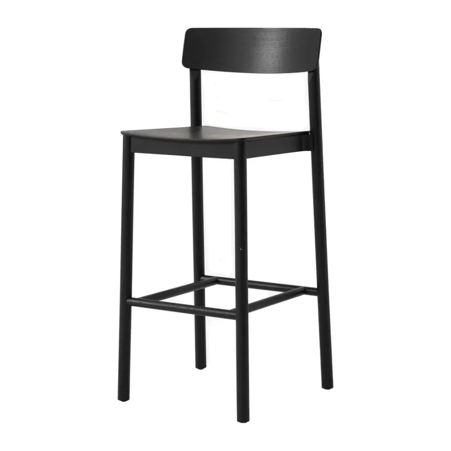 Tabouret de bar Betty TK16 Bar Chair 75 cm, Frêne laqué noir