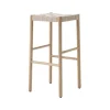 Tabouret de bar Betty TK8, oak, assise en ruban de lin tressé naturel