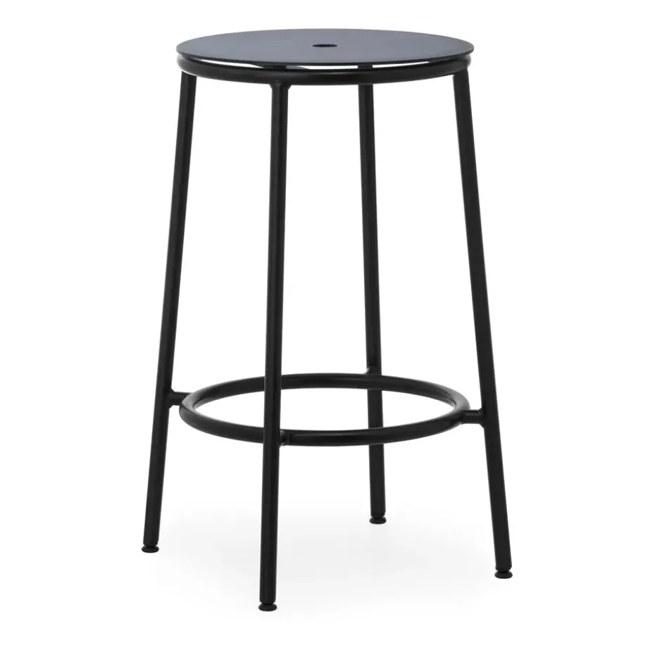 Tabouret de bar Circa 65 cm, Aluminium noir