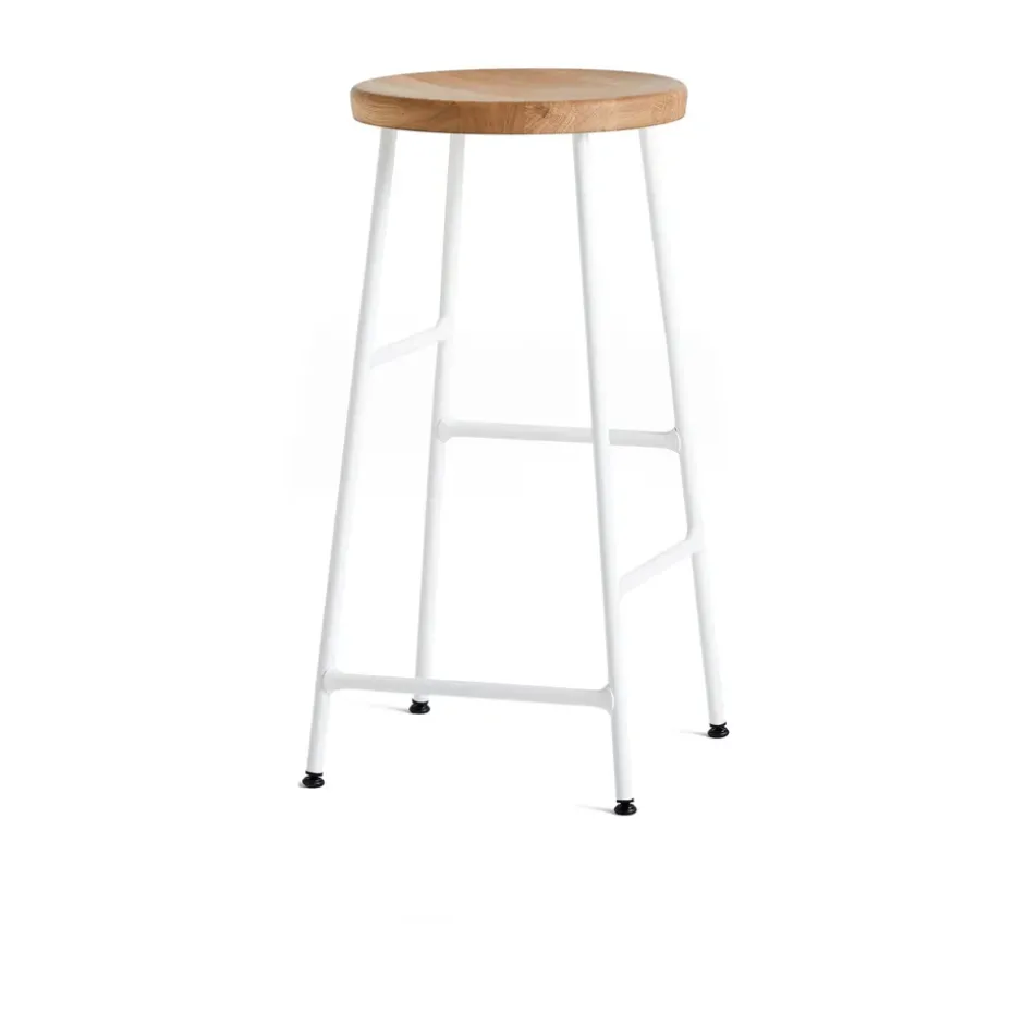 Tabouret de bar Cornet 65 cm, Oiled oak-cream white