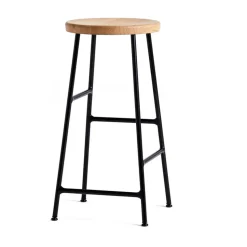 Tabouret de bar Cornet 65 cm, Oiled oak-soft black