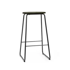 Tabouret de bar Earth, coffee, h. 69, structure en acier noir