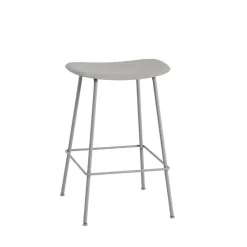 Tabouret de bar Fiber Tube 65 cm, Grey-Grey