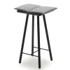 Tabouret de bar Georg bas, Chêne laqué noir