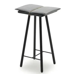 Tabouret de bar Georg bas, Chêne laqué noir