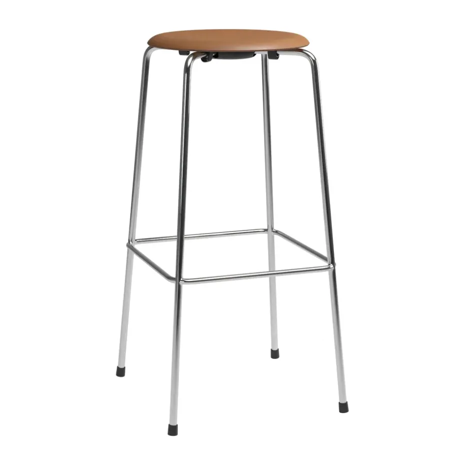Tabouret de bar High Dot, Wild cuir walnut-chrome