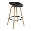 Tabouret de bar Mat Barstool habillé sur le devant 75 cm, Ultra 41599-seaweed-beech-black steel