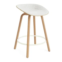 Tabouret de bar Mat Barstool habillé sur le devant 65 cm, Hallingdal 110-hemp-beech-cream steel