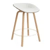 Tabouret de bar Mat Barstool habillé sur le devant 65 cm, Hallingdal 110-seaweed-beech-cream steel