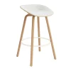 Tabouret de bar Mat Barstool habillé sur le devant 75 cm, Hallingdal 110-hemp-beech-cream steel