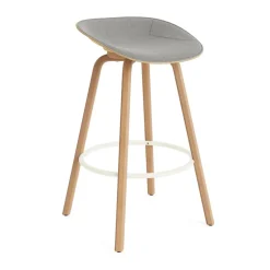 Tabouret de bar Mat Barstool habillé sur le devant 75 cm, Remix 133-hemp-beech-cream steel