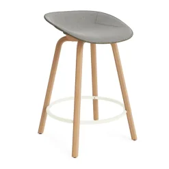 Tabouret de bar Mat Barstool habillé sur le devant 65 cm, Remix 133-seaweed-beech-cream steel