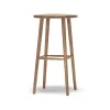 Tabouret de bar Miss Button, chêne huilé naturel, haut
