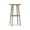 Tabouret de bar Miss Button, chêne huilé blanc, haut