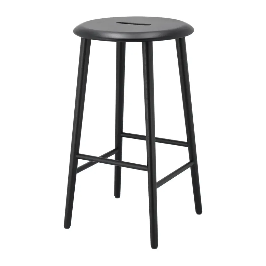 Tabouret de bar Norrabo 65 cm, Chêne laqué noir