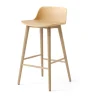Tabouret de bar Rely HW118, Chêne laqué Beige sand, 65 cm