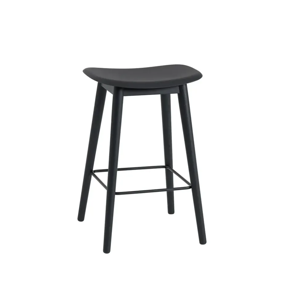 Tabouret Fiber counter 65 cm, black, pieds noirs