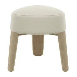 Tabouret Kuon Ø47x45 cm., Boucle beige