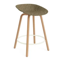 Tabouret Mat Barstool 65 cm, Seaweed-beech-cream steel