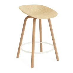 Tabouret Mat Barstool 65 cm, Hemp-hêtre-crème acier