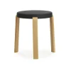 Tabouret Tap, noir-chêne