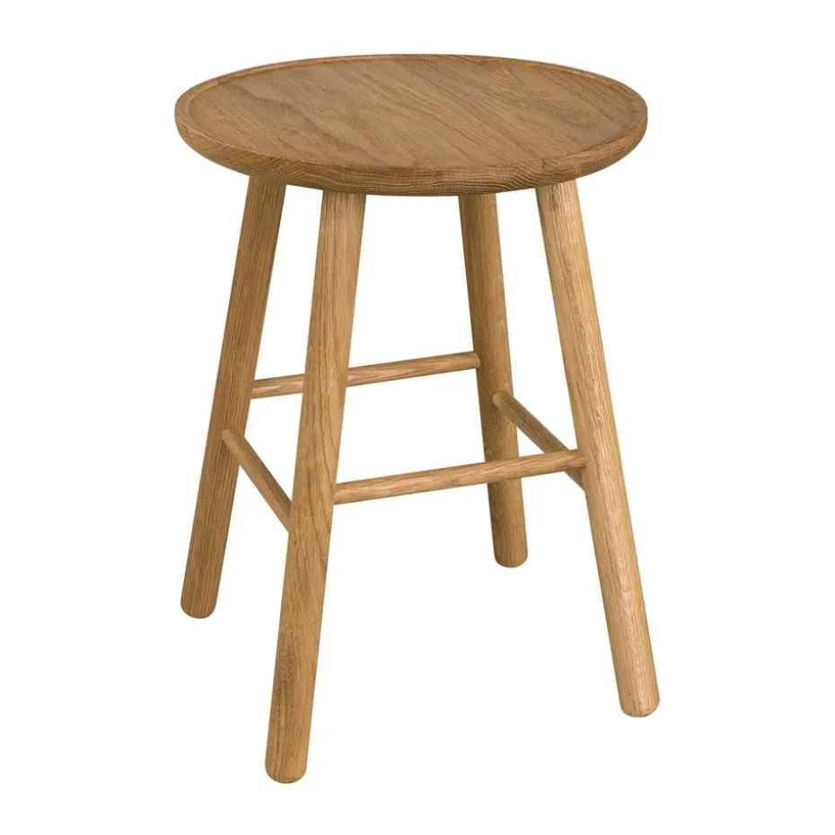 Tabouret ZigZag 47 cm, Chêne huilé