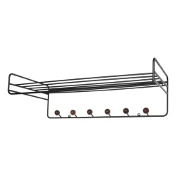 Étagère à chapeaux Bill Hat Rack, Marron foncé-noir