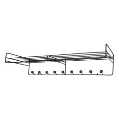 Étagère à chapeaux Bill Hat Rack L, Marron foncé-noir