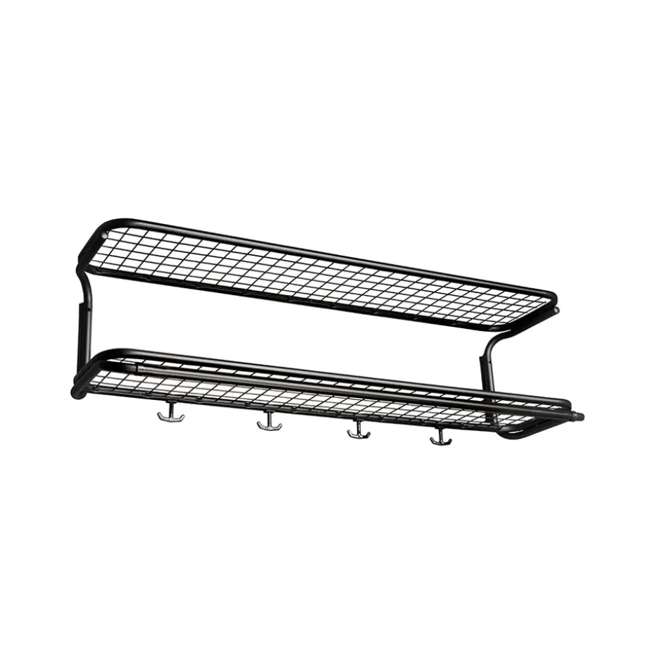 Étagère à chapeaux Classic 650, noir/noir, 2 niveaux, 40 cm