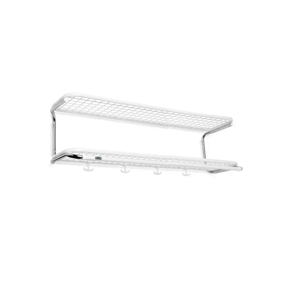 Étagère à chapeaux Classic 650, blanc/chrome, 2 niveaux, 100 cmn