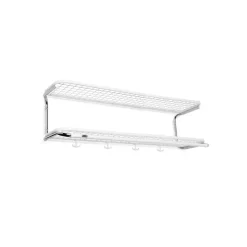 Étagère à chapeaux Classic 650, blanc/chrome, 2 niveaux, 90 cm