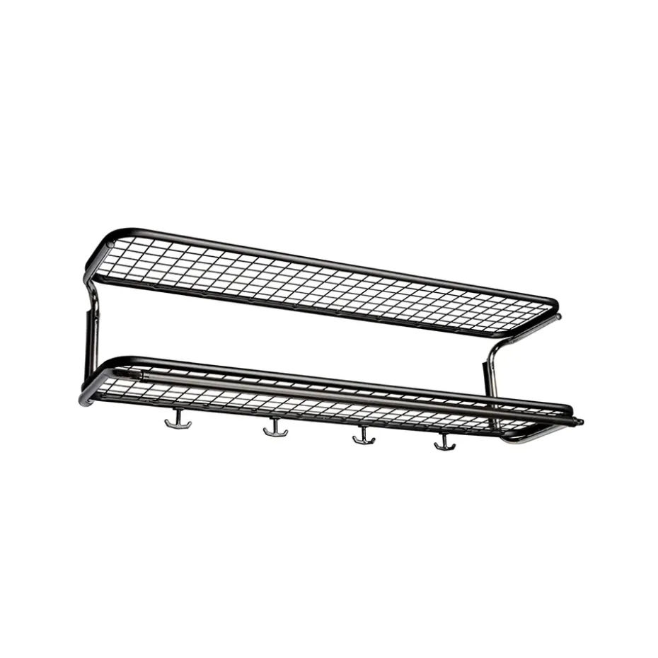 Étagère à chapeaux Classic 650, noir/chrome, 2 niveaux, 80 cm