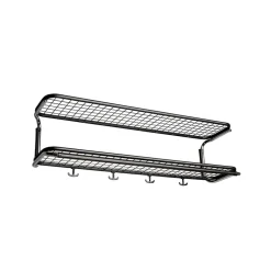 Étagère à chapeaux Classic 650, noir/chrome, 2 niveaux, 40 cm