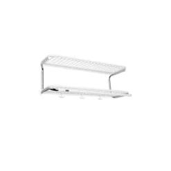 Étagère à chapeaux Classic 650, blanc/chrome, 2 niveaux, 70 cm