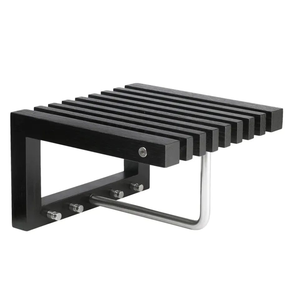 Étagère à chapeaux Cutter mini, chêne laqué noir