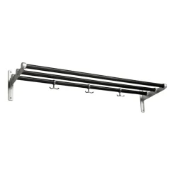 Étagère à chapeaux, étagère à chaussures Nostalgi, Chêne peint noir-aluminium