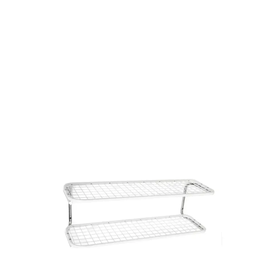 Étagère à chaussures Classic 650, blanc/chrome, 2 niveaux, 80 cm