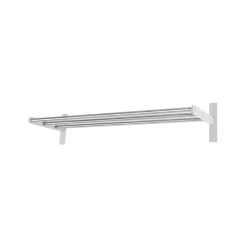 Étagère d'entrée 12, Acier/blanc-aluminium laqué blanc