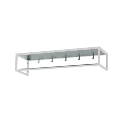 Étagère d'entrée 11, Laqué blanc, plateau en zinc
