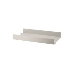 Étagère en métal String, beige, 58x30 cm , bord haut