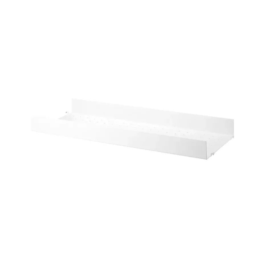 Étagère en métal String, blanc, 78x30 cm, bord haut