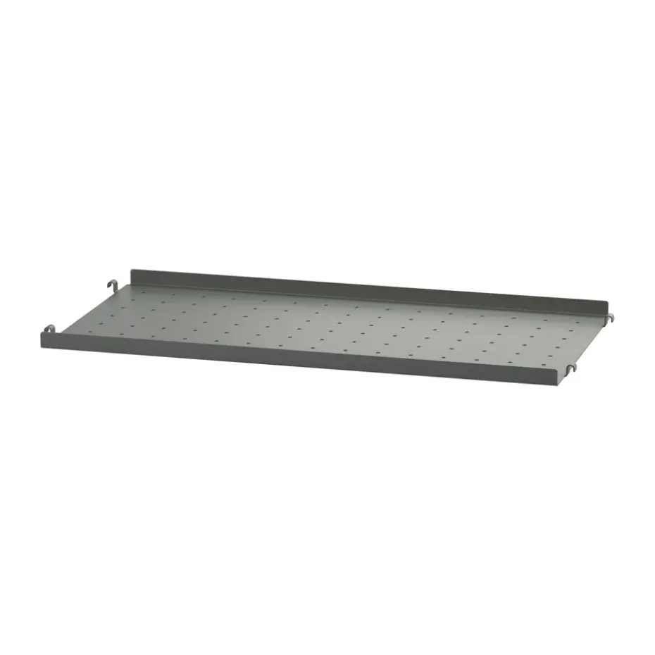 Étagère en métal String, Gris foncé, 58x30 cm, bord bas