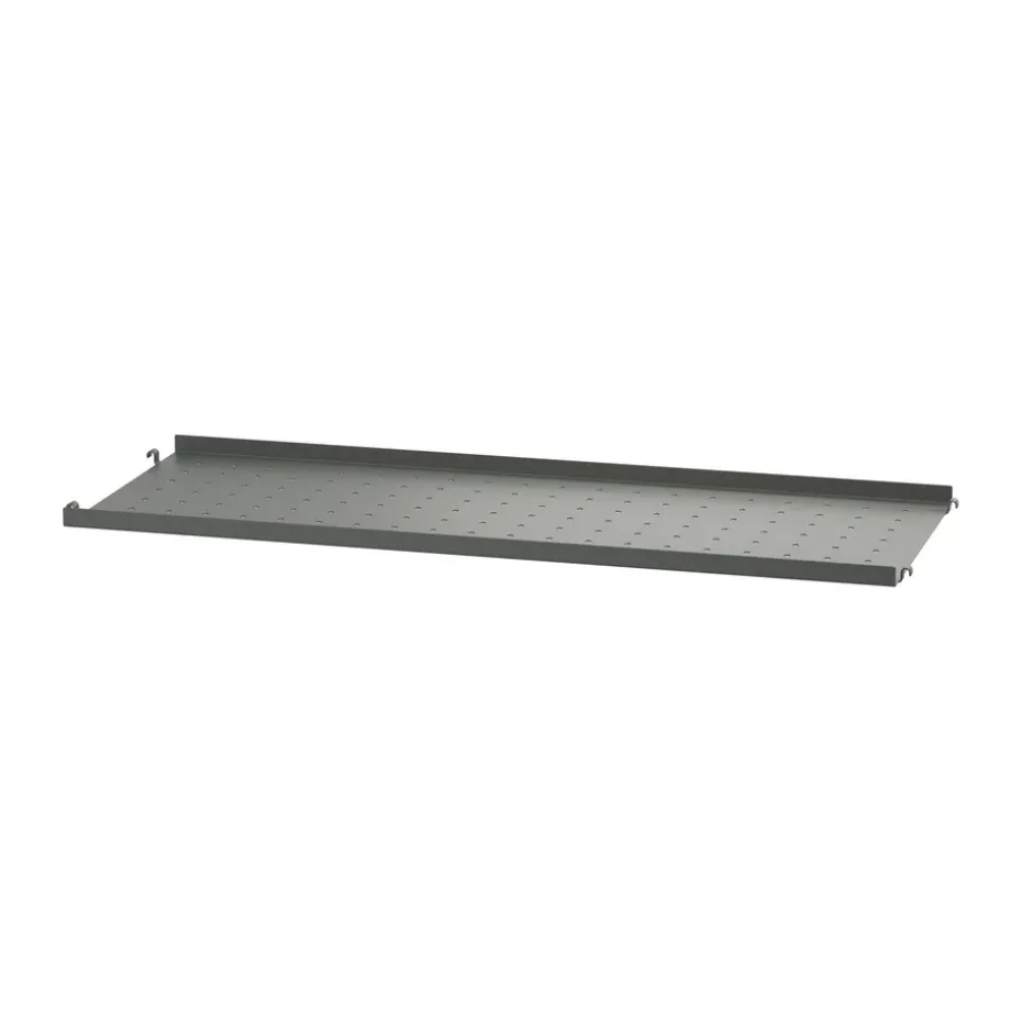 Étagère en métal String, Gris foncé, 78x30 cm, bord bas