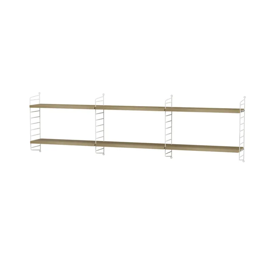 Étagère String, chêne, 58x20 cm, lot de 3